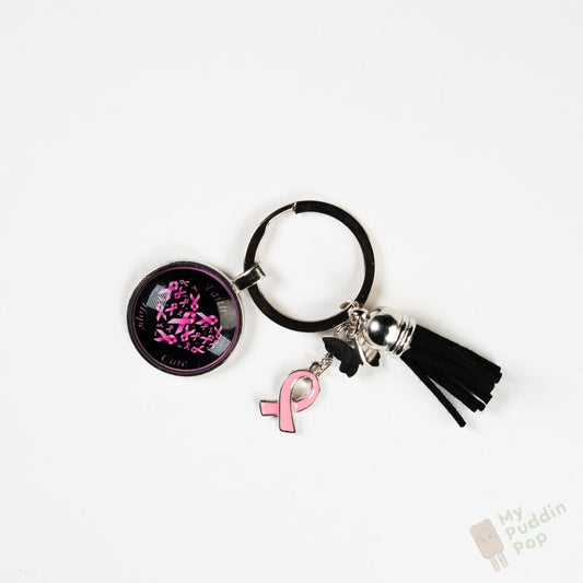 Cancer Ribbon Butterfly-Keychain