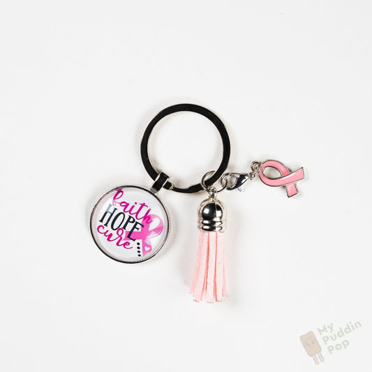 Faith Hope Cure Black-Keychain